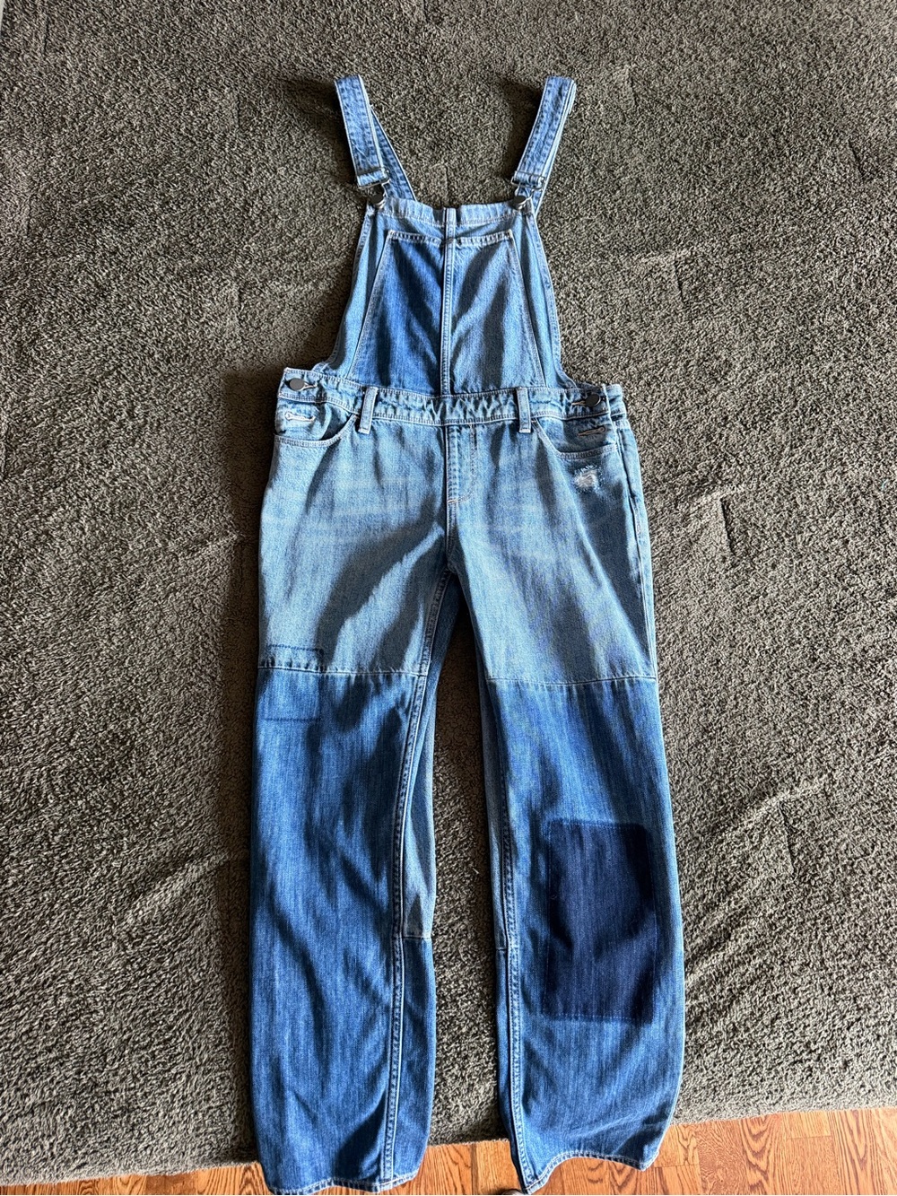 PAIGE Light Wash Denim Overalls Size 27 — Premium Denim